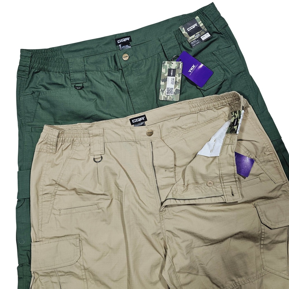 CQR Tactical Pants Men 44x30 Khaki Olive Green Ripstop Cargo Utility Lot of 2